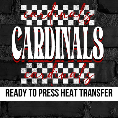 Cardinals Checkered DTF Transfer