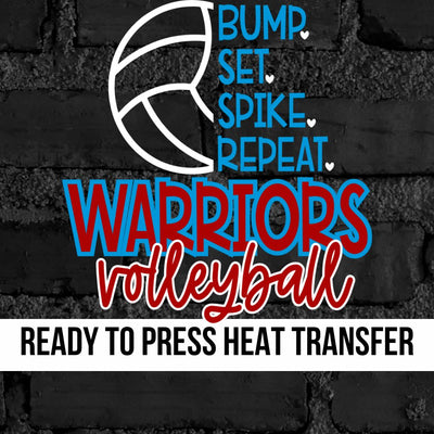 Bump Set Spike Warriors DTF Transfer