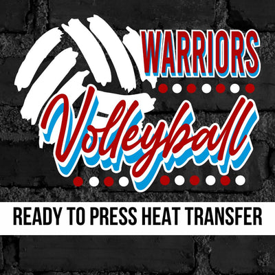 Warriors Volleyball with Dots DTF Transfer