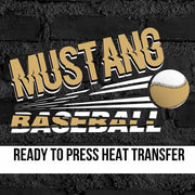 Mustang Baseball Angled DTF Transfer