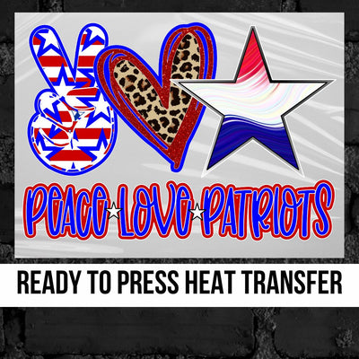 Peace Love Patriots Cheer DTF Transfer