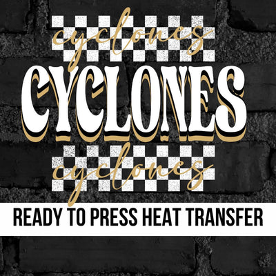 Cyclones Checkered DTF Transfer