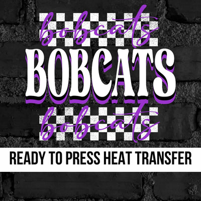 Bobcats Checkered DTF Transfer