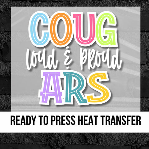 Cougars Loud and Proud Colorful DTF Transfer
