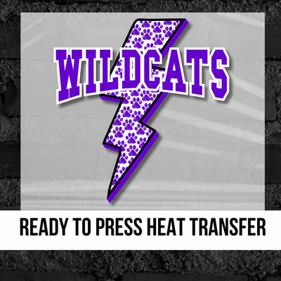 Wildcats Lightning Bolt Paws DTF Transfer