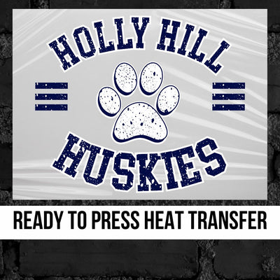 Holly Hill Huskies Circle Paw DTF Transfer