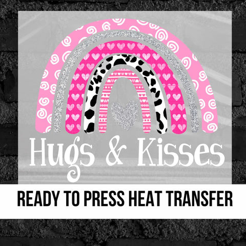 Hugs & Kisses Rainbow DTF Transfer