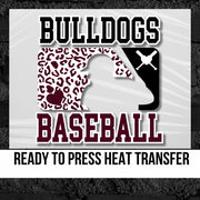 Bulldogs Baseball Leopard Man DTF Transfer