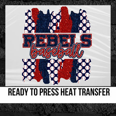 Rebels Baseball Split Swash DTF Transfer