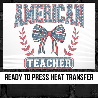 American Teacher Coquette DTF Transfer