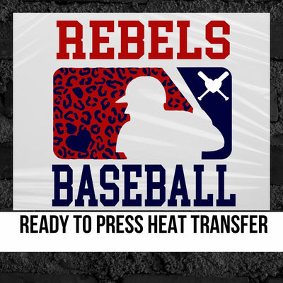 Rebels Leopard Baseball Man DTF Transfer