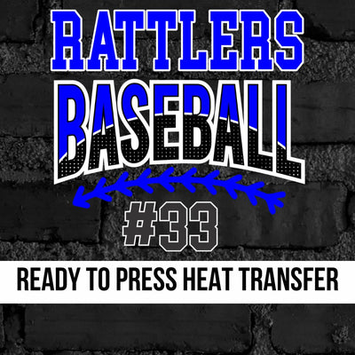 Rattlers Baseball Custom Number DTF Transfer