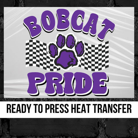 Bobcat Pride Checkered Banner DTF Transfer