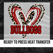 Bulldogs Triple Heart DTF Transfer