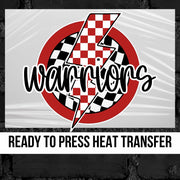 Warriors Checkered Circle Retro DTF Transfer