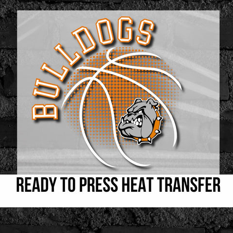 Bulldogs Basketball Halftone Ball DTF Transfer