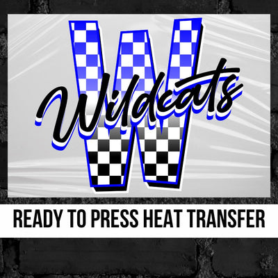 Wildcats Checkered Letter DTF Transfer