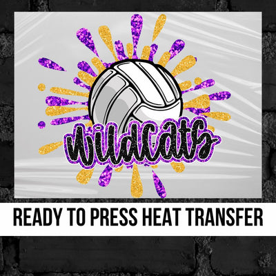 Wildcats Volleyball Splatter DTF Transfer