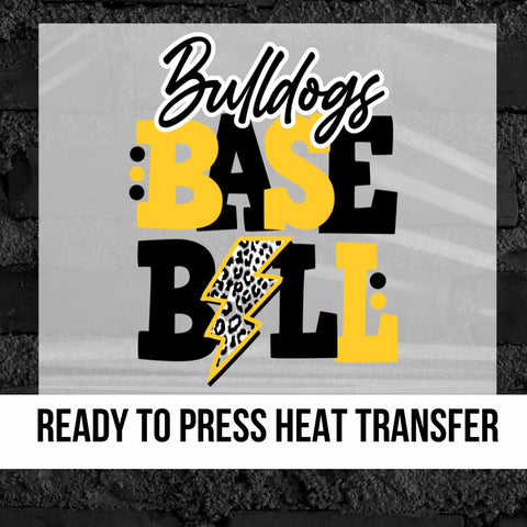 Bulldogs Baseball with Bolt DTF Transfer