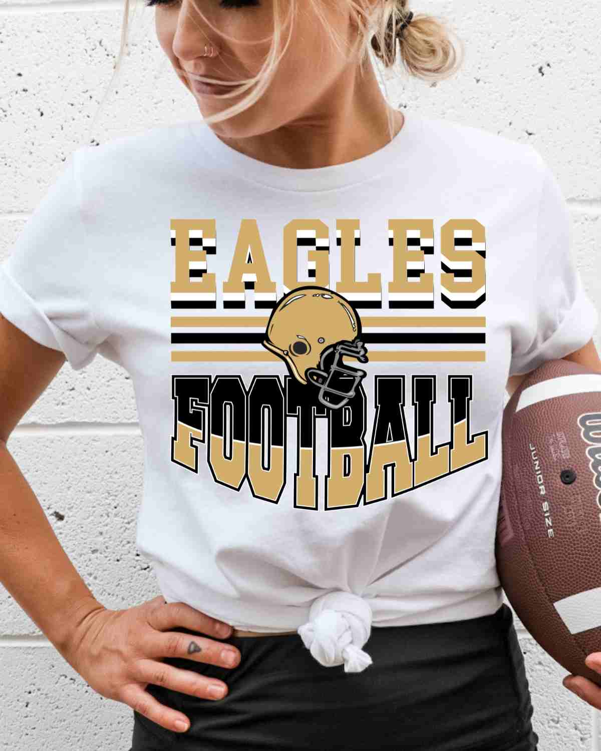 Eagles Football Helmet in Middle DTF Transfer