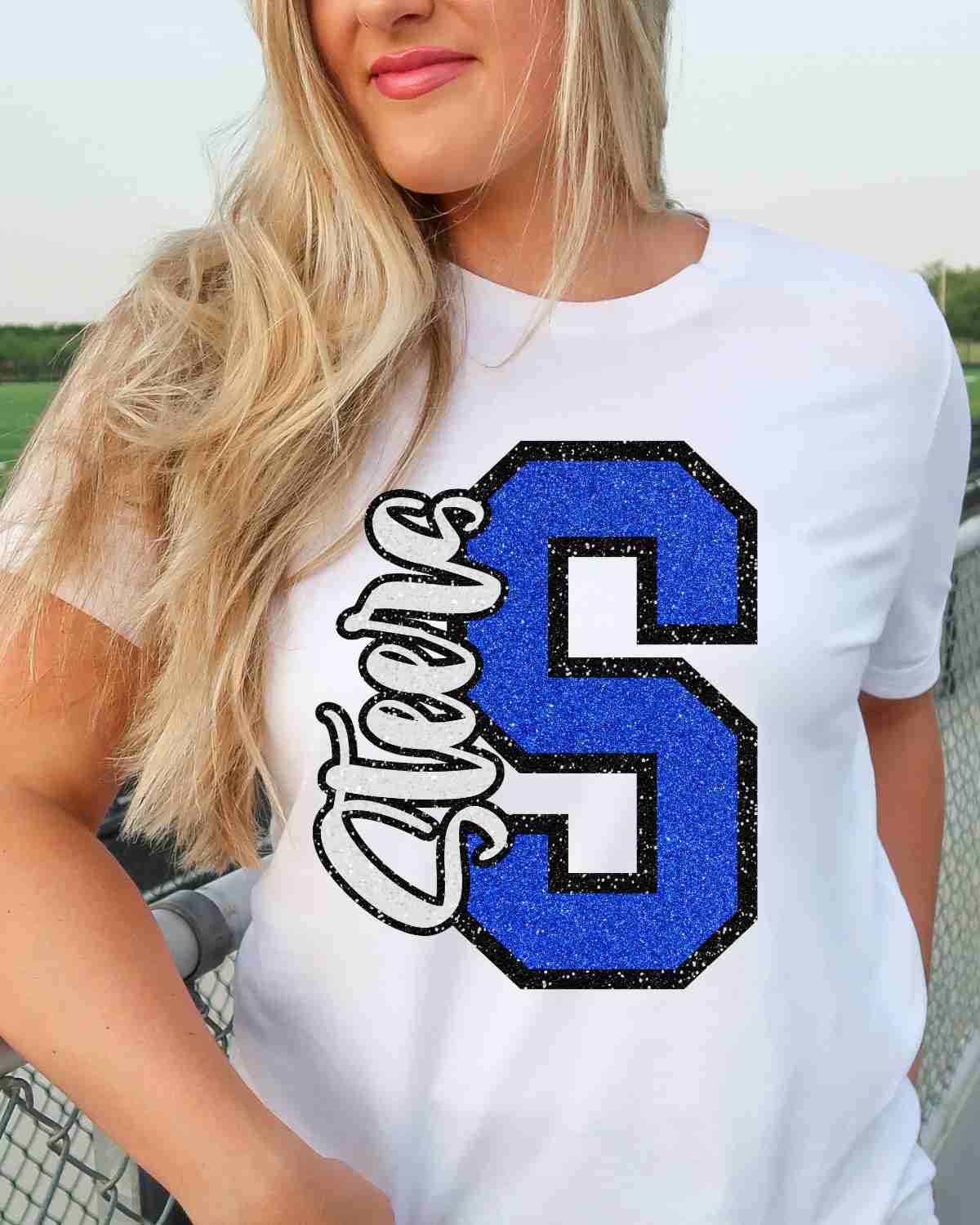 Steers Glitter Letter DTF Transfer