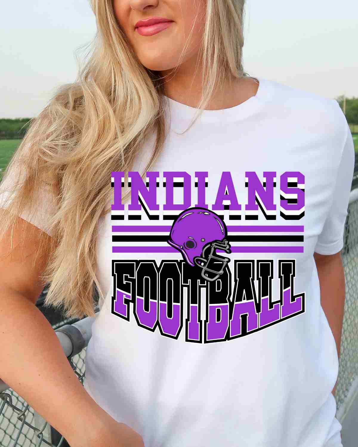 Indians Football Helmet in Middle DTF Transfer