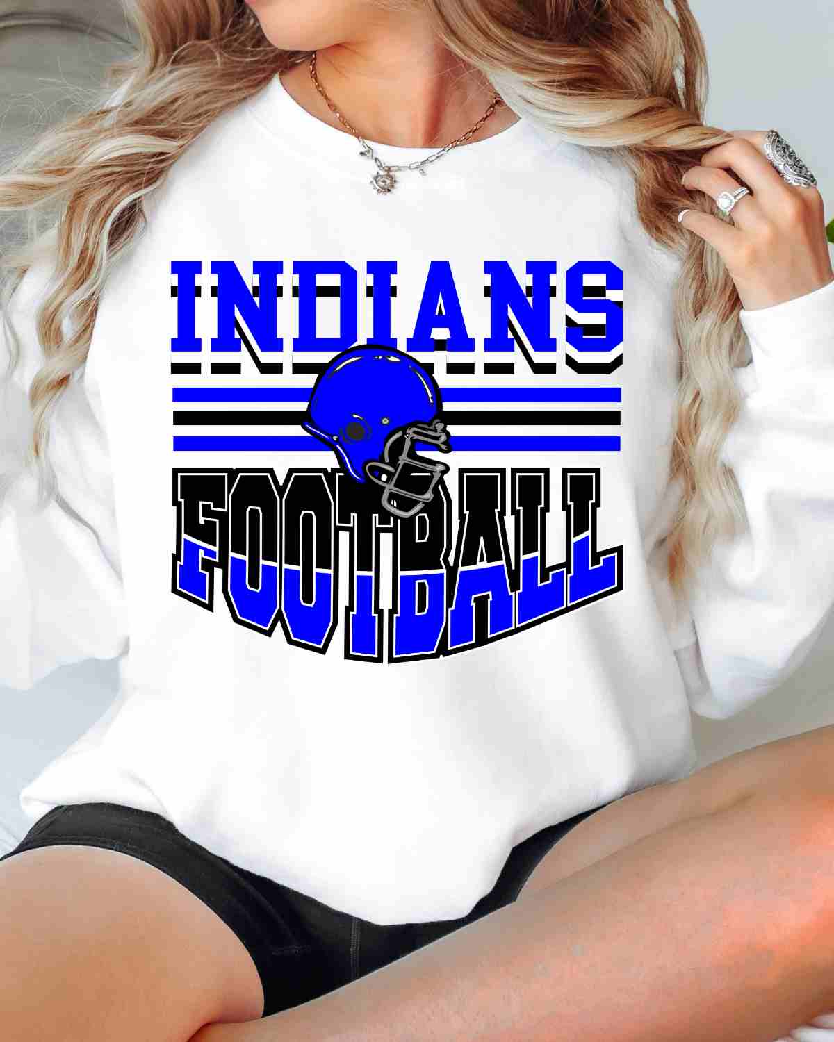 Indians Football Helmet in Middle DTF Transfer