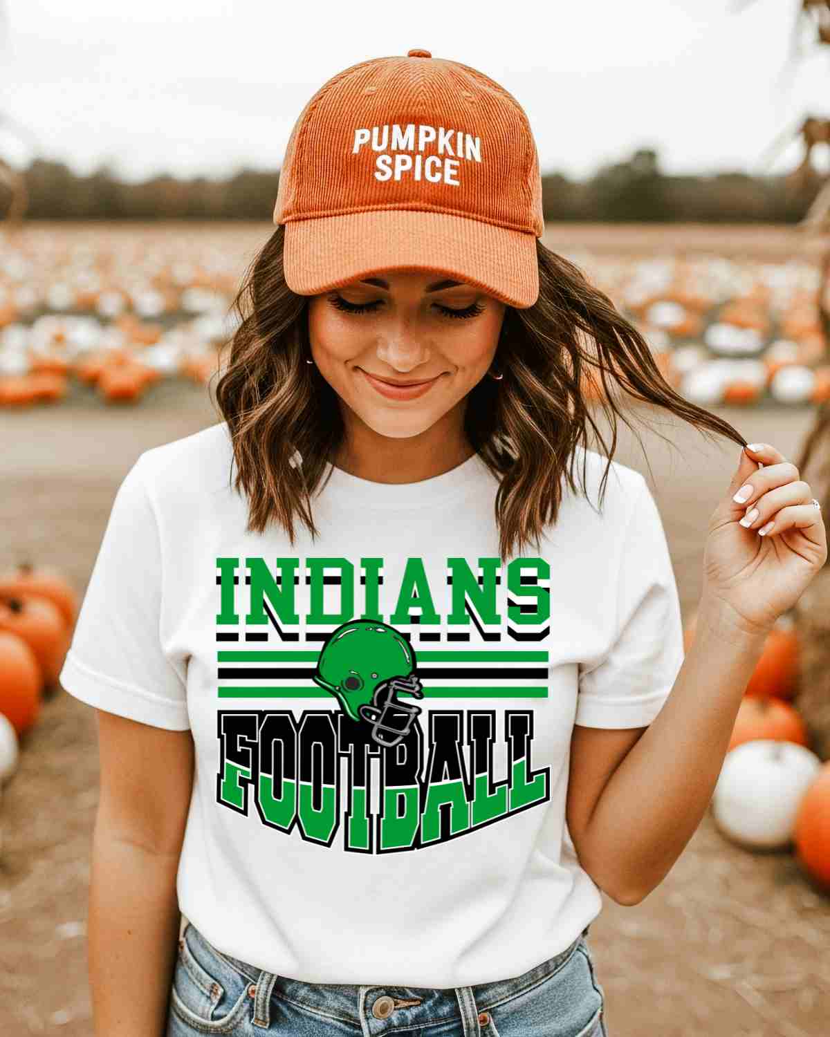 Indians Football Helmet in Middle DTF Transfer