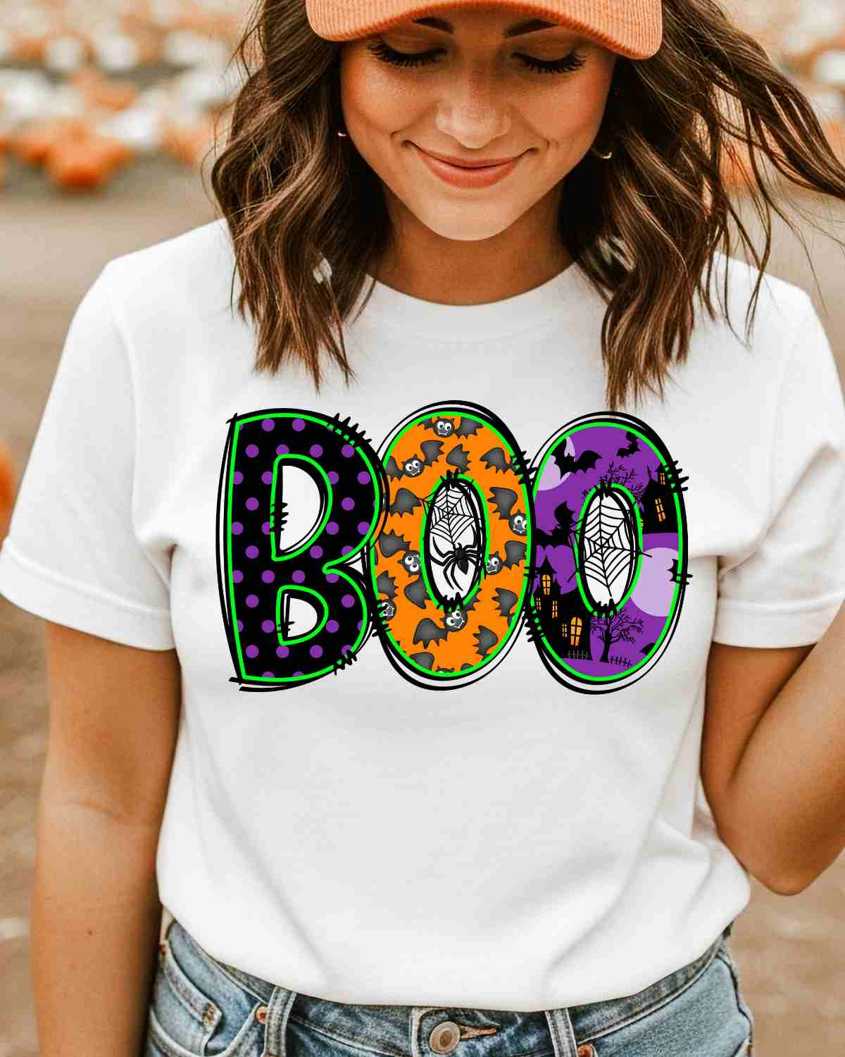 Boo Halloween Letters DTF Transfer