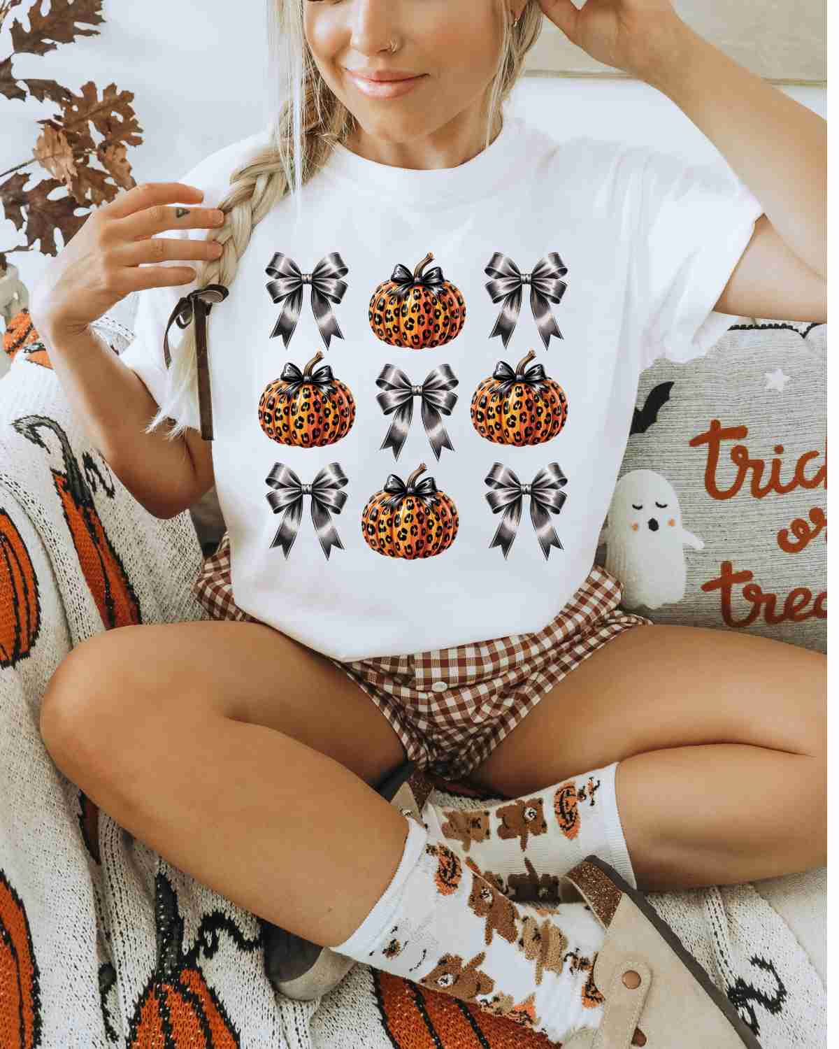Leopard Pumpkins Bows Coquette DTF Transfer