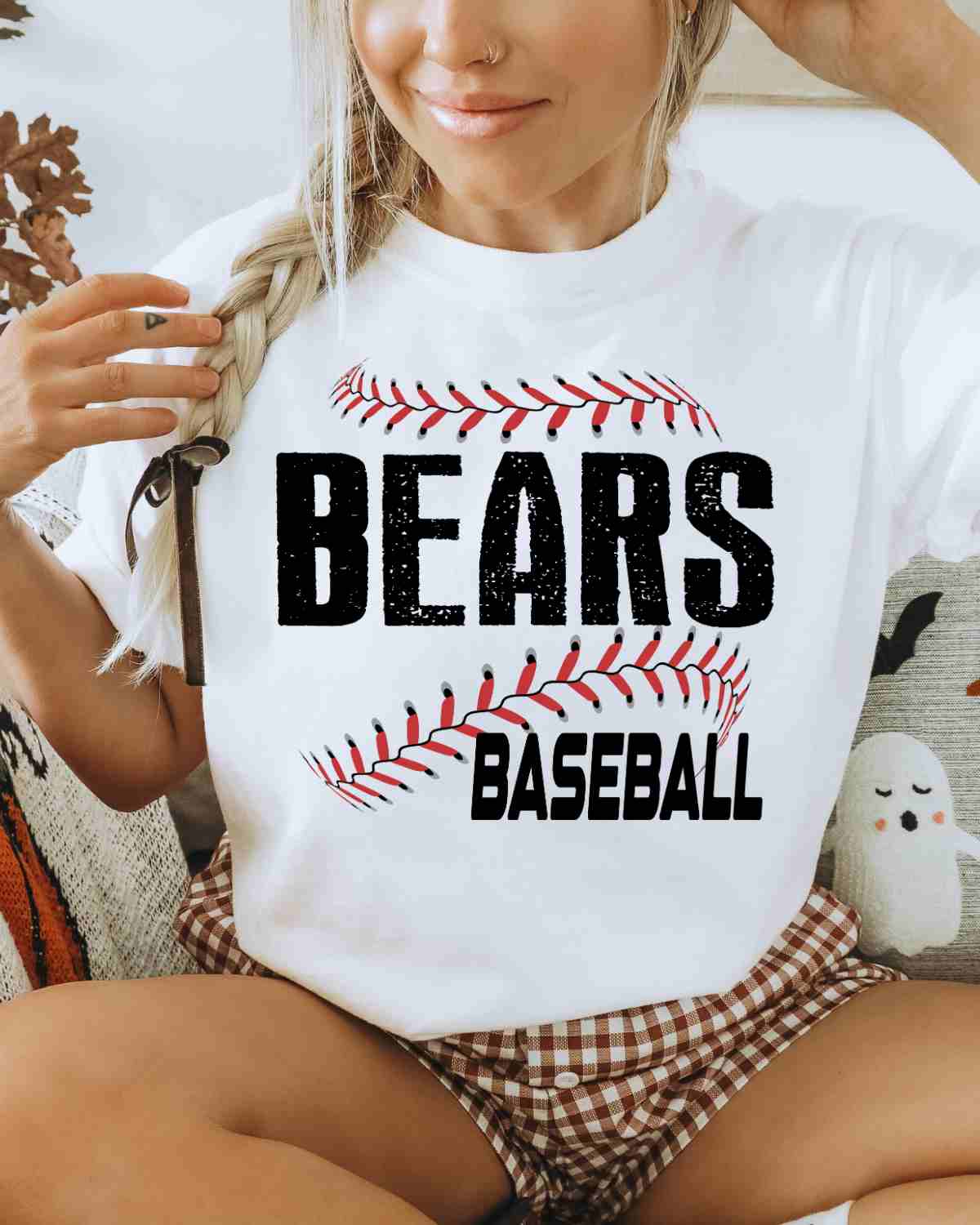 Bears Baseball Laces DTF Transfer - Rustic Grace Heat Transfer Company