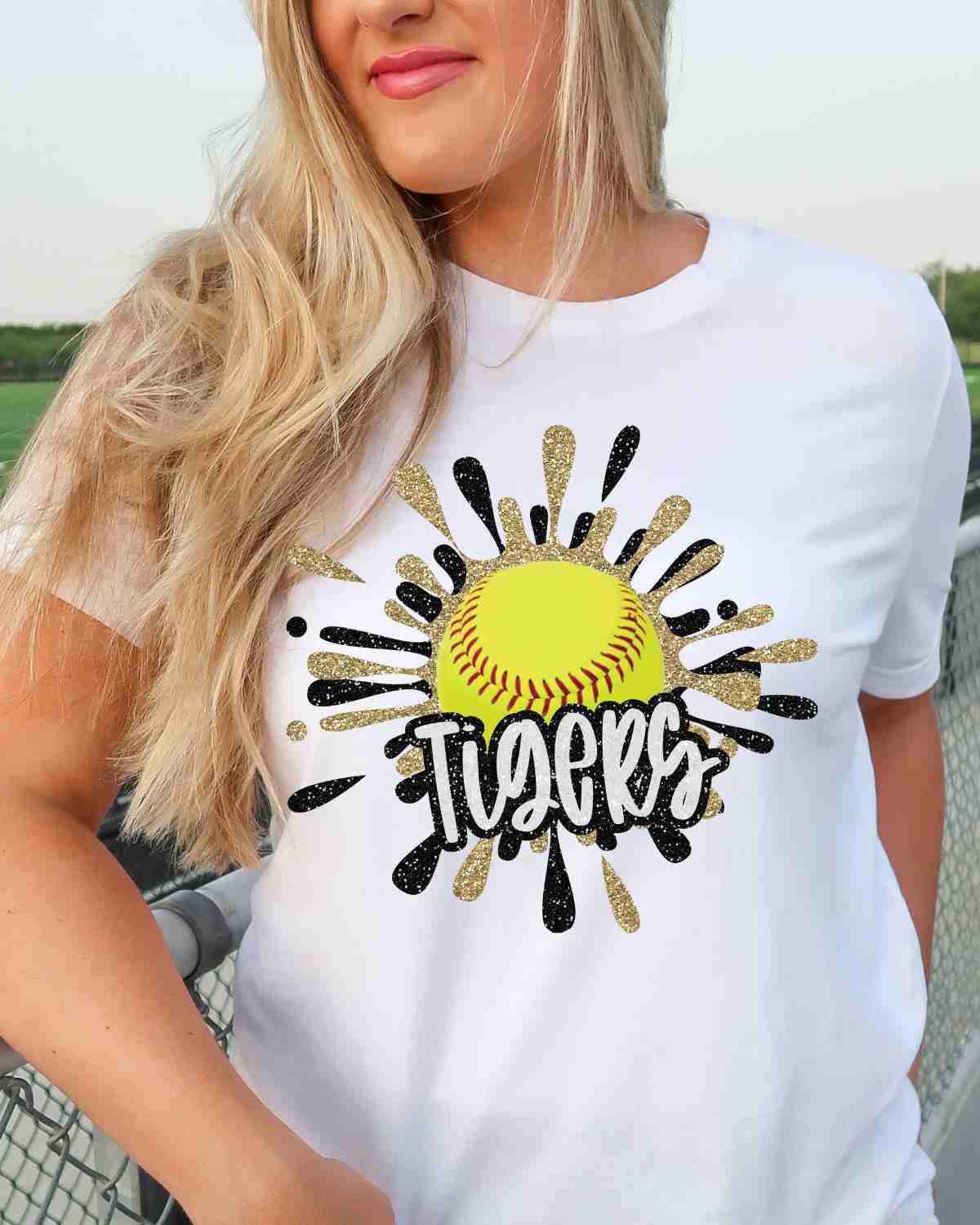 Tigers Softball Splatter DTF Transfer - Rustic Grace Heat Transfer Company