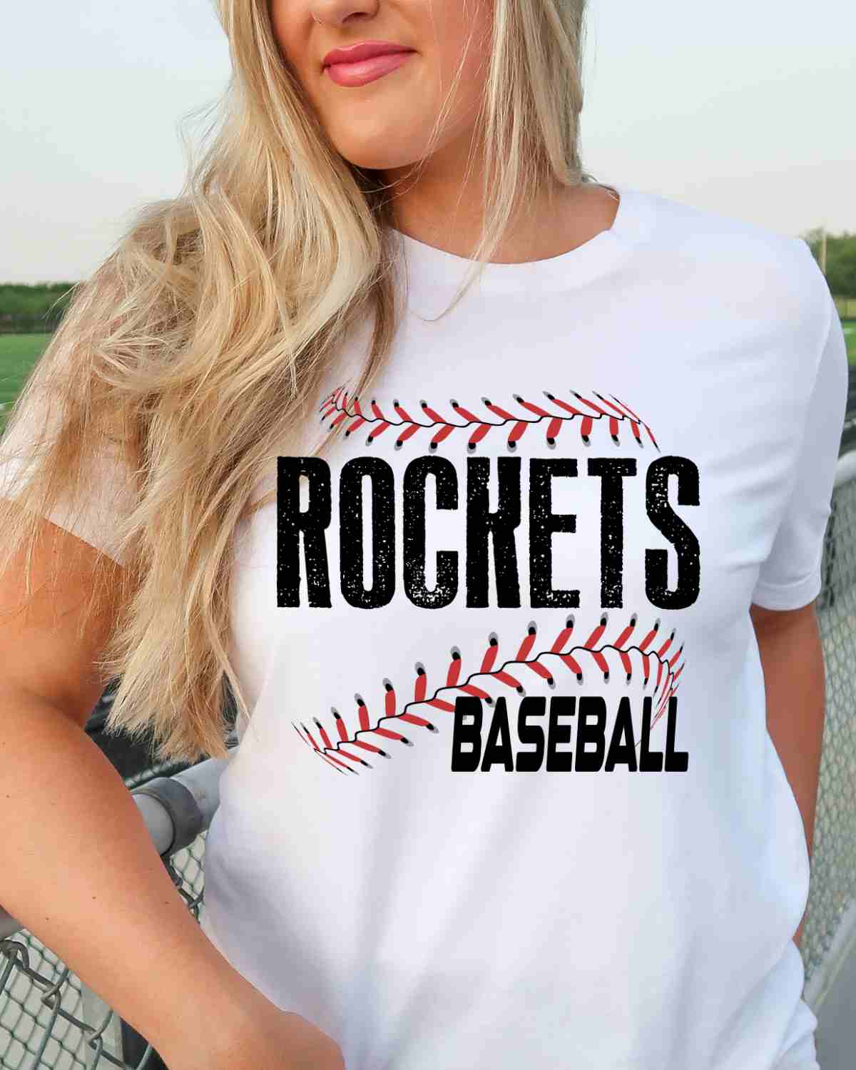 Rockets Baseball Laces DTF Transfer