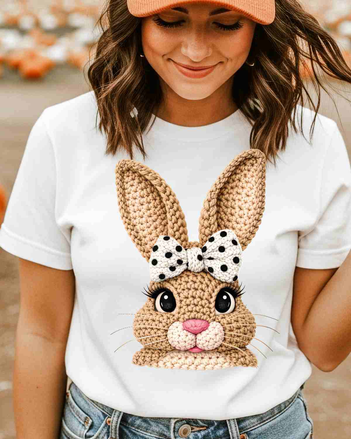 Easter Bunny Yarn Bow DTF Transfer - Rustic Grace Heat Transfer Company