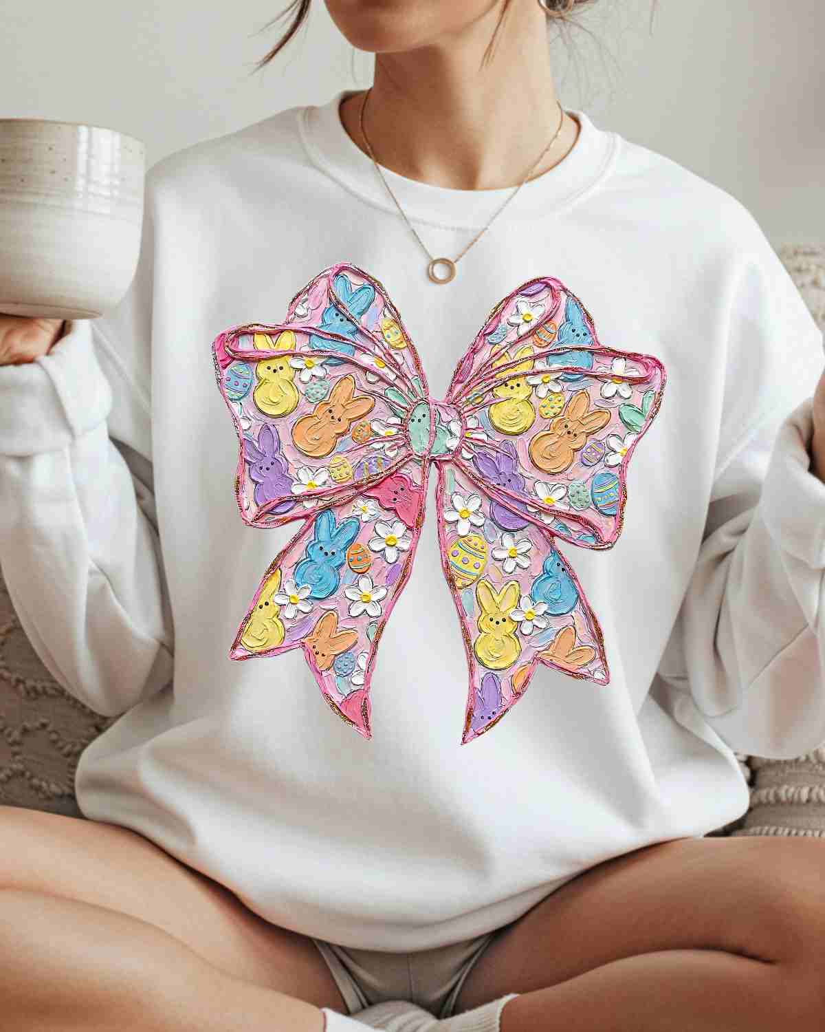 Painted Easter Bow DTF Transfer - Rustic Grace Heat Transfer Company