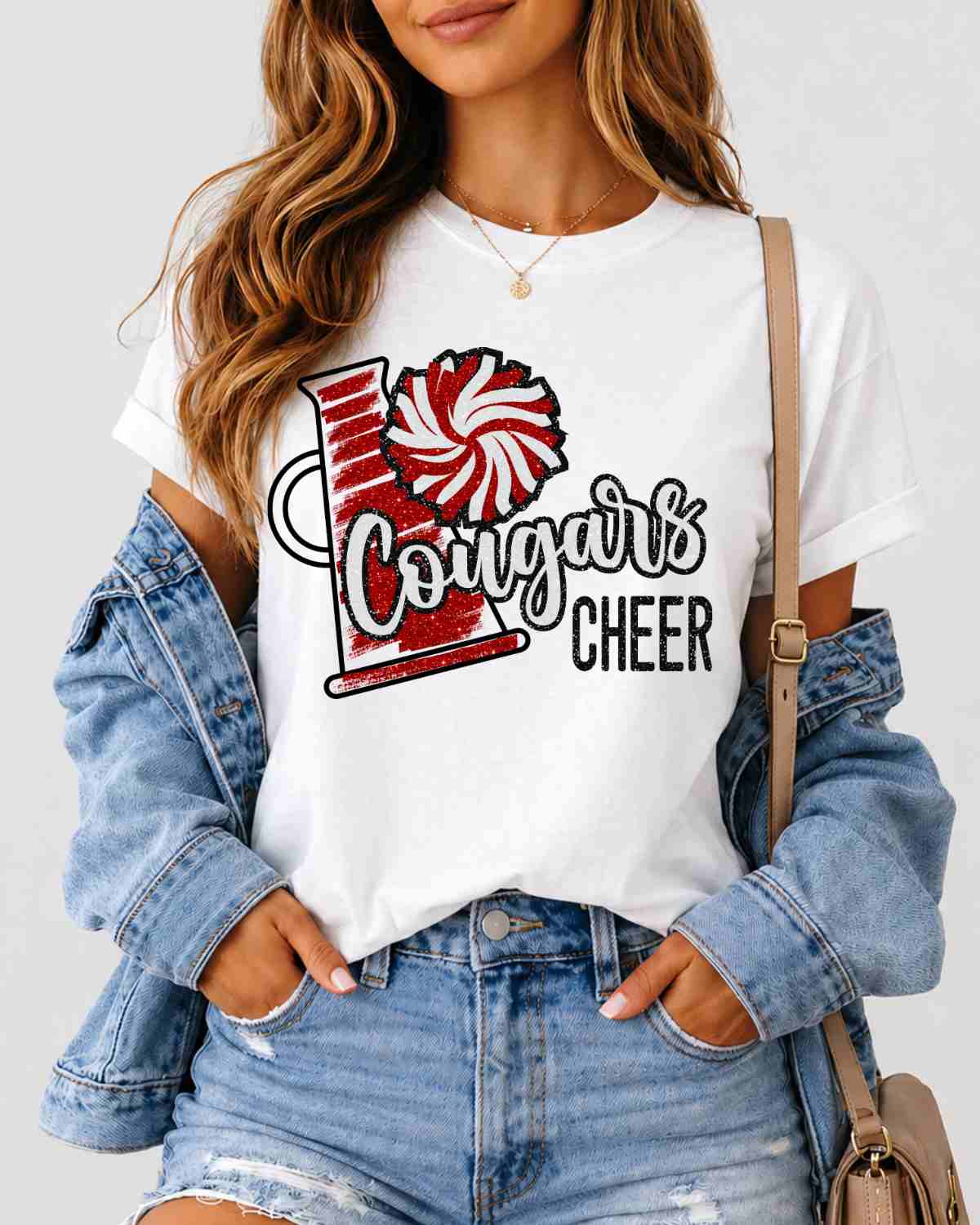 Cougars Cheer Megaphone DTF Transfer