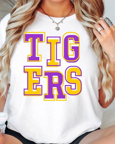 Tigers Offset Letters DTF Transfer