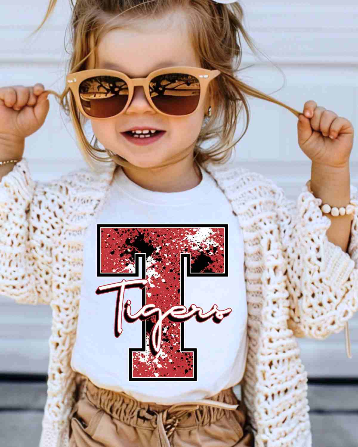 Letter T Tigers Splatter DTF Transfer - Rustic Grace Heat Transfer Company