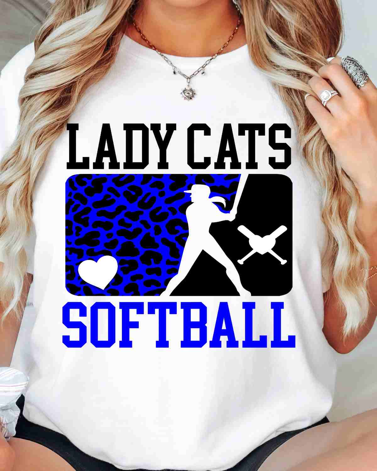 Lady Cats Softball Leopard Player DTF Transfer