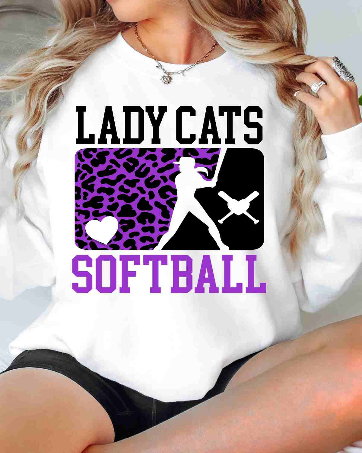 Lady Cats Softball Leopard Player DTF Transfer