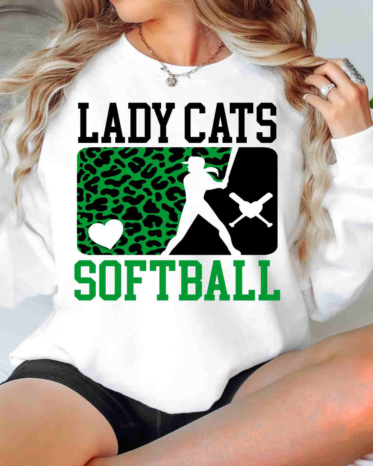 Lady Cats Softball Leopard Player DTF Transfer