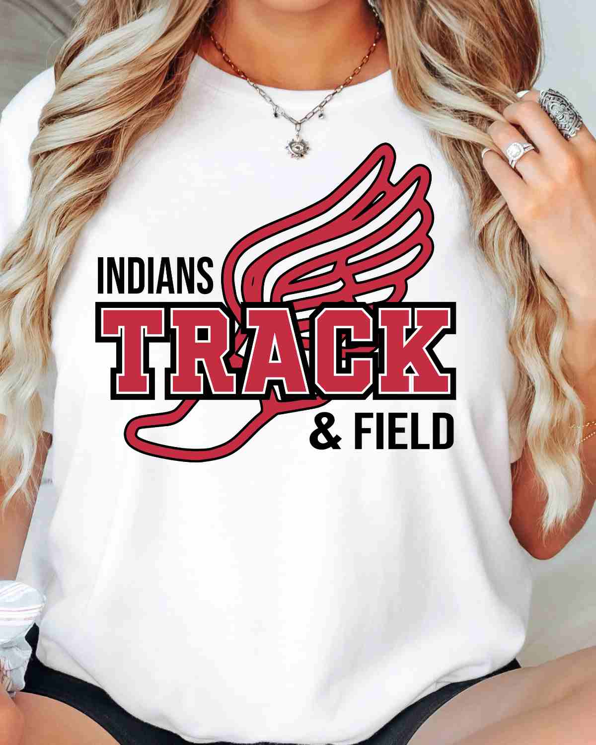 Indians Track & Field Winged Shoe DTF Transfer
