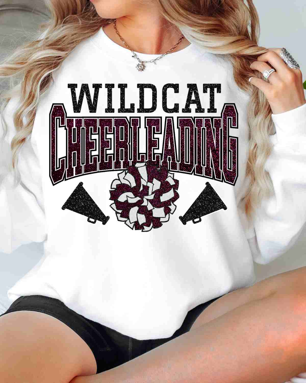 Wildcats Cheerleading Pom DTF Transfer - Rustic Grace Heat Transfer Company