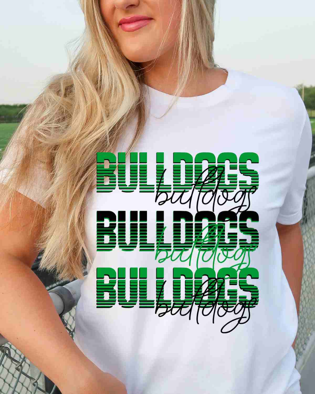Bulldogs Sliced Letters Repeating DTF Transfer