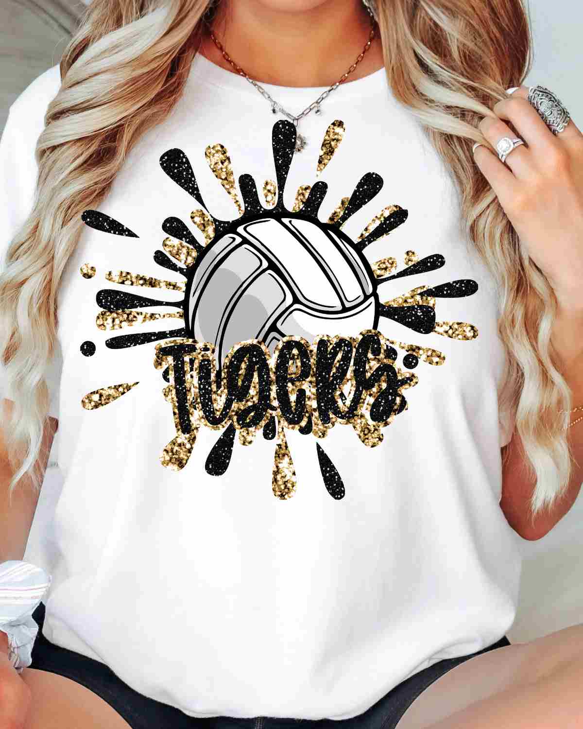 Tigers Volleyball Splatter DTF Transfer
