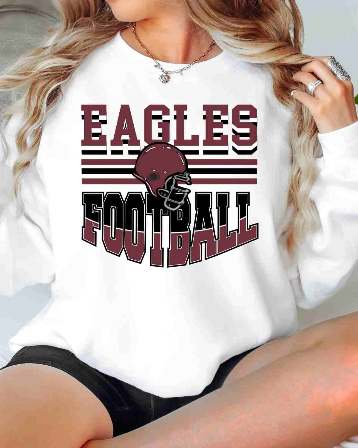 Eagles Football Helmet in Middle DTF Transfer