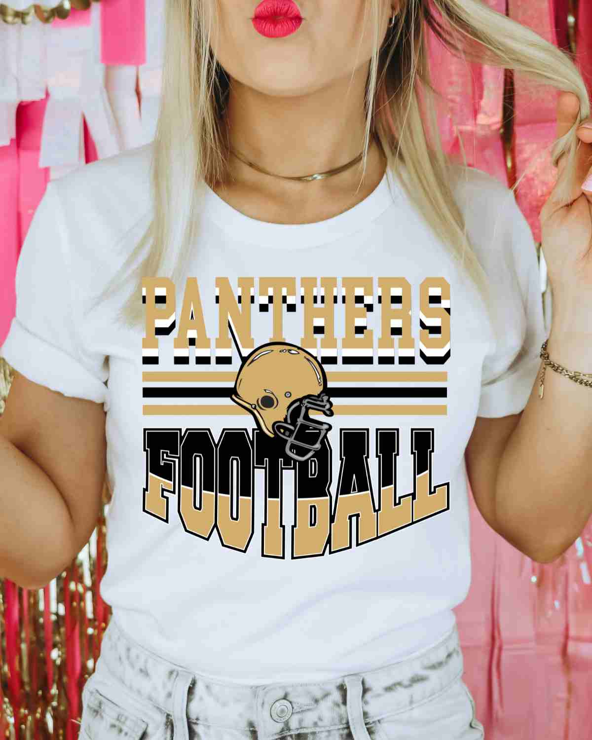 Panthers Football with Helmet DTF Transfer