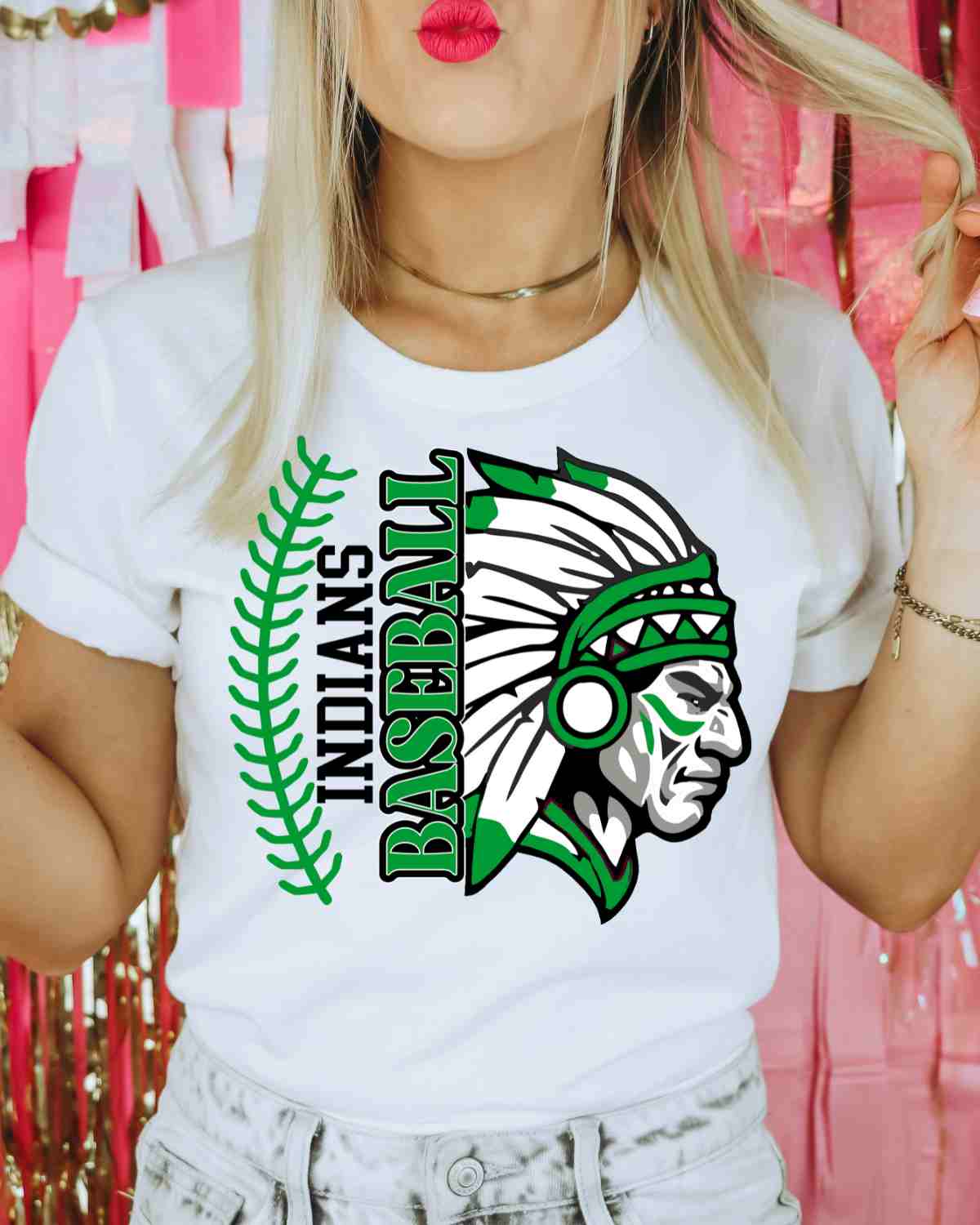 Indians Baseball Split DTF Transfer