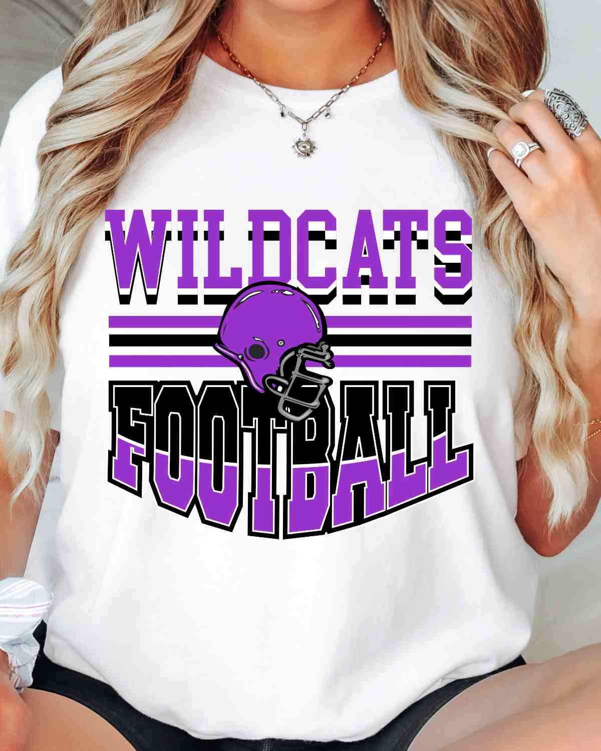 Wildcat Football with Helmet DTF Transfer