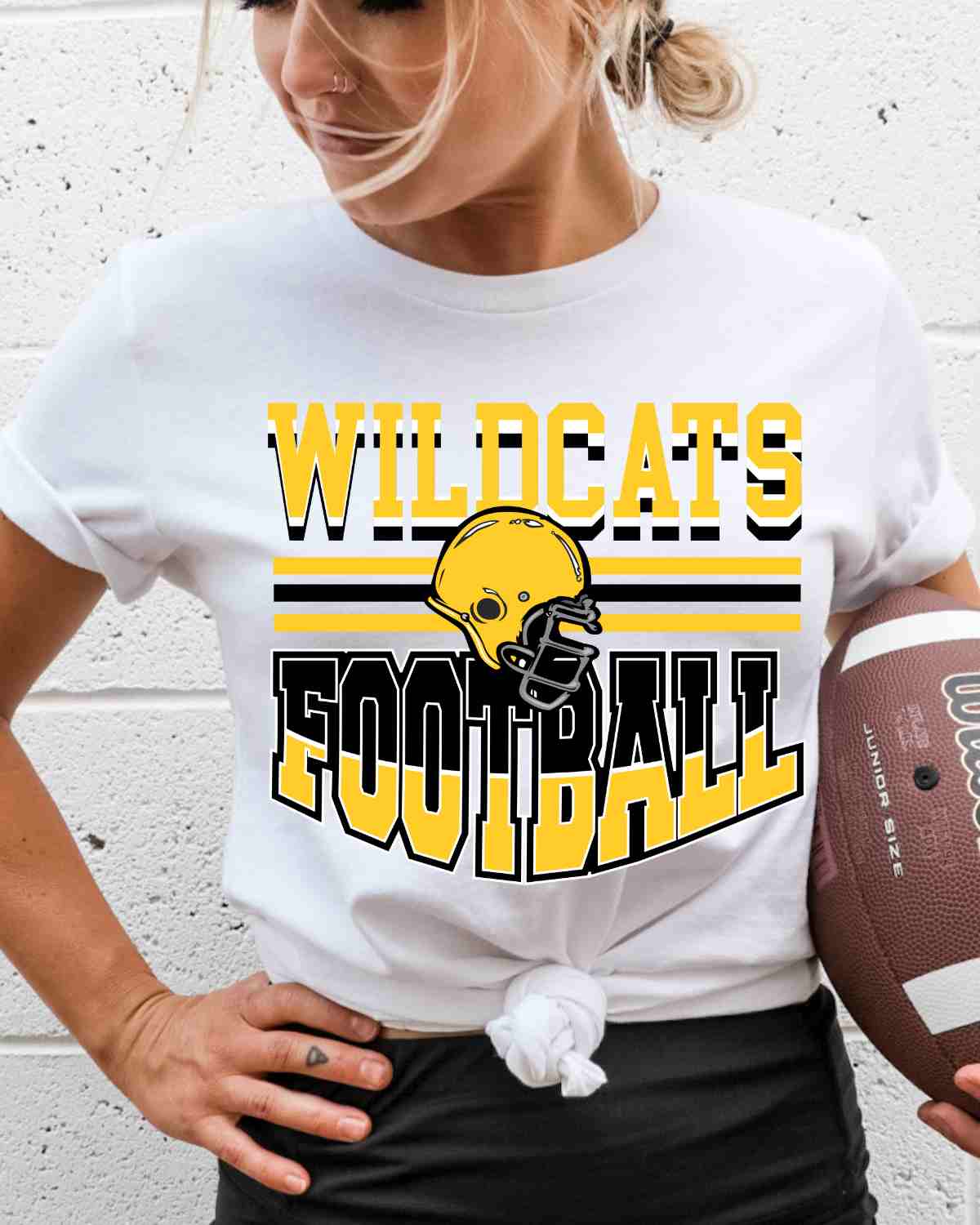 Wildcat Football with Helmet DTF Transfer